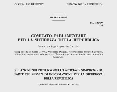 Italy's intelligence oversight committee (COPASIR) report on Graphite spyware raises more questions than it answers